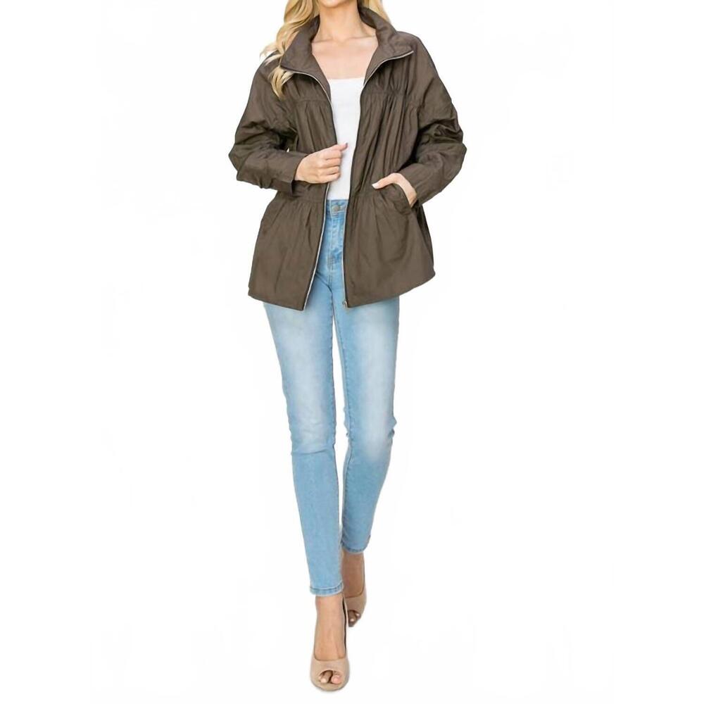 NEW JOH jaelle cotton poplin light weight jacket in dark olive - Picture 5 of 9